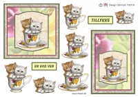 Billede: kattekillinger i kaffekop, hm-design
