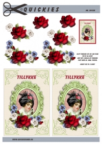 Billede: kvinde med turban i ramme med blomster, quickies quick