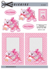 Billede: bamse, sko og gave til babypige, quickies quick