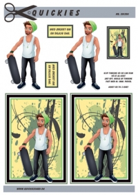 Billede: ung fyr med skateboard på baggrund, quickies quick
