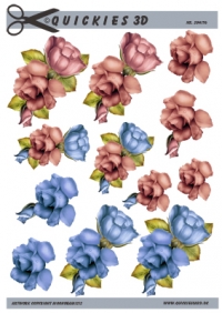 Billede: brune og blå roser, quickies, førpris kr. 6,- nupris
