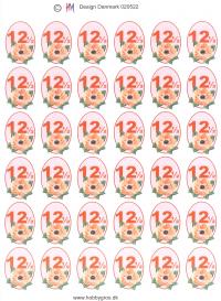 Billede: bordkort 12½ år, hmdesign, førpris kr. 6,- nupris