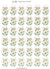 Billede: bordkort 30 år, hmdesign, førpris kr. 6,- nupris