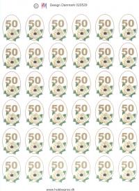 Billede: bordkort 50 år, hmdesign, førpris kr. 6,- nupris