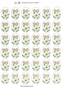 Billede: bordkort 90 år, hmdesign, førpris kr. 6,- nupris