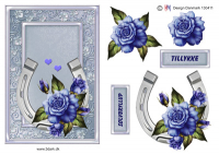 Billede: blomst i hestesko til sølvbryllup i telegramstørrelse, hm-design