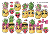 Billede: ananas og jordbær, hm-design