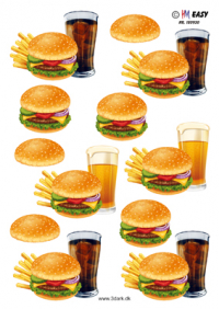 Billede: burgermenu med cola eller øl, hm-easy