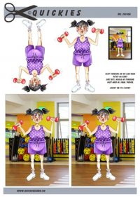 Billede: kvinde med håndvægte i motionscenter, quickies