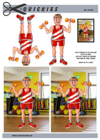 Billede: mand med håndvægte i motionscenter, quickies