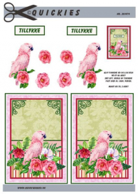 Billede: papegøje på blomster, quickies quick