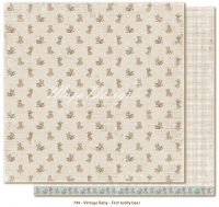 Billede: 1 ark dobbeltsidet karton - Vintage Baby - First teddy bear 