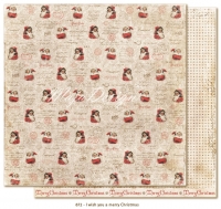 Billede: 1 ark dobbeltsidet karton, I wish you a merry Christmas, maja design