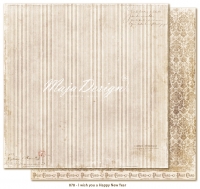 Billede: 1 ark dobbeltsidet karton, I wish you a happy new year, maje design