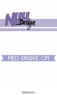 Billede: skæreskabelon lille tag med MED ØNSKE OM, NHH Design Dies 