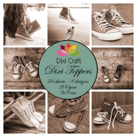 Billede: DIXI CRAFT TOPPERS 9X9CM 24 ARK ET0286, converse vintage