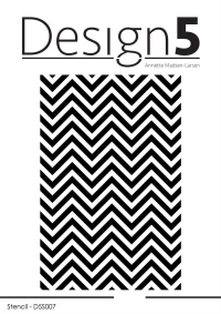 Billede: Design5 Stencil Zig Zag, D5S007, 80x120mm, førpris kr. 30,- nupris