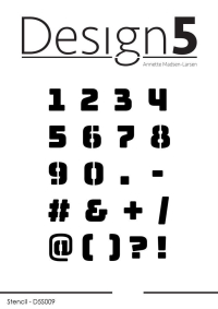 Billede: Design5 Stencil Numbers, D5S009, 80x120mm
