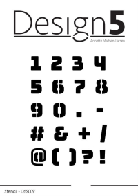 Billede: Design5 Stencil Numbers, D5S009, 80x120mm, førpris kr. 30,- nupris