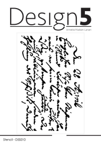 Billede: Design5 Stencil Script, D5S010, 80x120mm, førpris kr. 30,- nupris