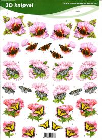 Billede: sommerfugl i blomster, voorbeeldkaarten, tilbud