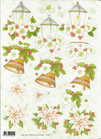Billede: julelygte, juleklokke og julestjerne, Anne Design, førpris kr. 6,- nupris