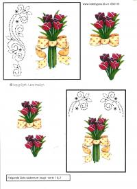 Billede: blomster med dotsmønster, førpris kr. 6,- nupris