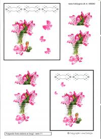 Billede: blomster i vase med dotsmønster, lene design, tilbud