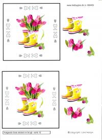 Billede: tulipaner i røjser med dotsmønster, lene design, tilbud