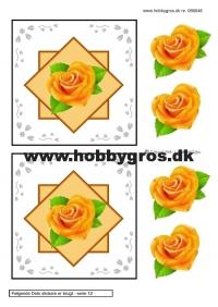 Billede: orange rose med dotsmønster, lene design, tilbud