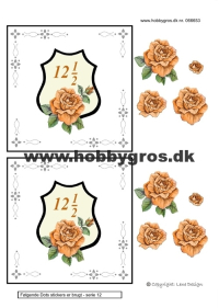 Billede: kobberbryllupsskjold med rose, lene design, tilbud