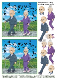 Billede: stavgangere med dotsmønster, der er brugt dots fra serie 4, 6, 8 og 9, barto design, førpris kr. 6,- nupris