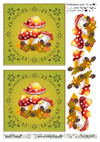 Billede: svampe med dotsmønster, der er brugt dots fra serie 12 og 18, barto design, førpris kr. 6,- nupris