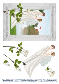 Billede: brudepar i ramme, telegram, barto design