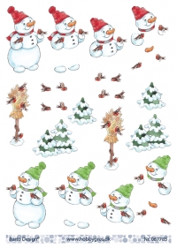 Billede: snemænd, juleneg og juletræer, barto design
