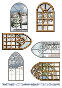 Billede: 6 vinduer med vinterlandskaber, barto design