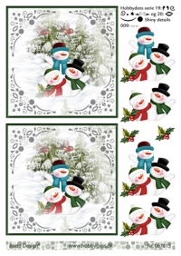 Billede: glade snemænd med dotsmønster, der bruges dots fra serie 19 og 20, barto design