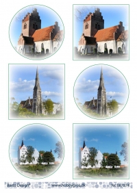 Billede: 6 billeder med kirker, barto design