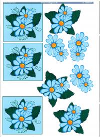 Billede: blå blomster, hobbygros, førpris kr. 6,- nupris