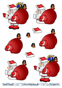 Billede: julemand med kæmpe julesæk med gaver, barto design