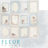 Billede: Fleur Design Scrapbooking Ark 30,5x30,5cm 1 ark dobbeltsidet FD1004061, førpris kr. 8,- nupris