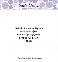 Billede: BARTO DESIGN STEMPEL Hvis du kunne se dig selv med mine øjne, ville du opdage, hvor FANTASTISK du er, 5,3x2,8cm