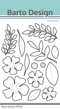 Billede: skære/prægeskabelon blomster og blade, Barto Design Dies 