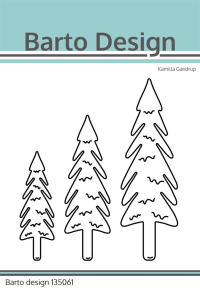 Billede: skære/prægeskabelon 3 grantræer, Barto Design Dies 