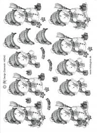 Billede: sort/hvid snemand, hmmetallic