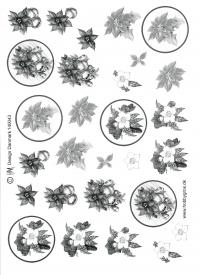 Billede: sort/hvid julecirkler, hmmetallic
