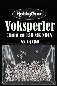 Billede: Voksperler 3 mm ca. 150 stk SØLV