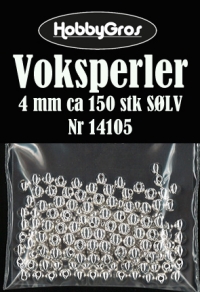 Billede: Voksperler 4 mm ca. 150 stk SØLV