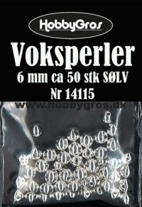 Billede: Voksperler 6 mm ca. 50 stk SØLV