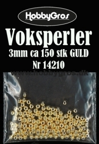 Billede: Voksperler 3 mm ca. 150 stk GULD